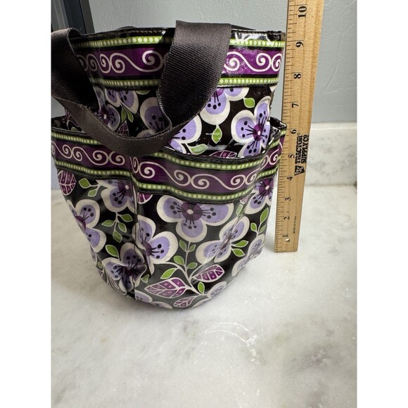 Vera Bradley Shower Caddy Plum Petals Mesh Bottom Vinyl Travel College Bath - Picture 11 of 14